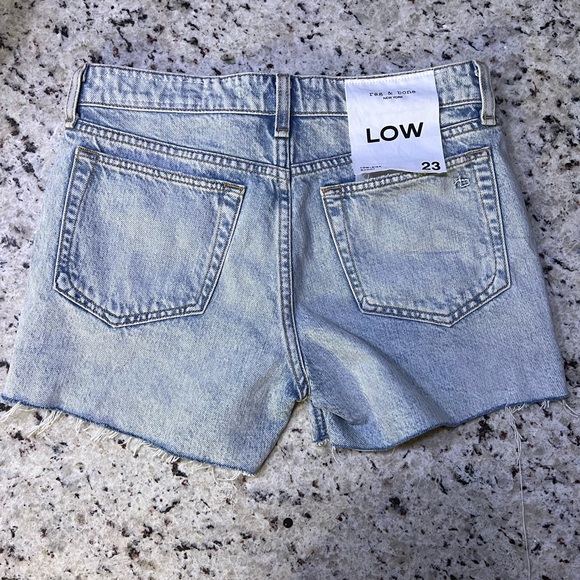 New - Rag & Bone Dre Low-Rise Denim Shorts in Stella - Picture 7 of 9